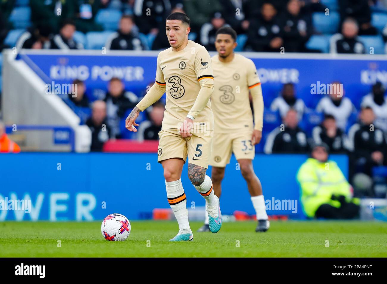 King Power Stadium, Leicester, Royaume-Uni. 11th mars 2023. Premier League football, Leicester City versus Chelsea; Enzo Fernandez de Chelsea Credit: Action plus Sports/Alay Live News Banque D'Images