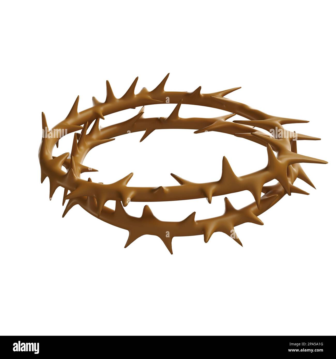Couronne d'épines de Jésus-Christ. Religion symbole de Pâques salut. 3d dessin graphique d'icône isolé sur fond blanc avec masque Banque D'Images