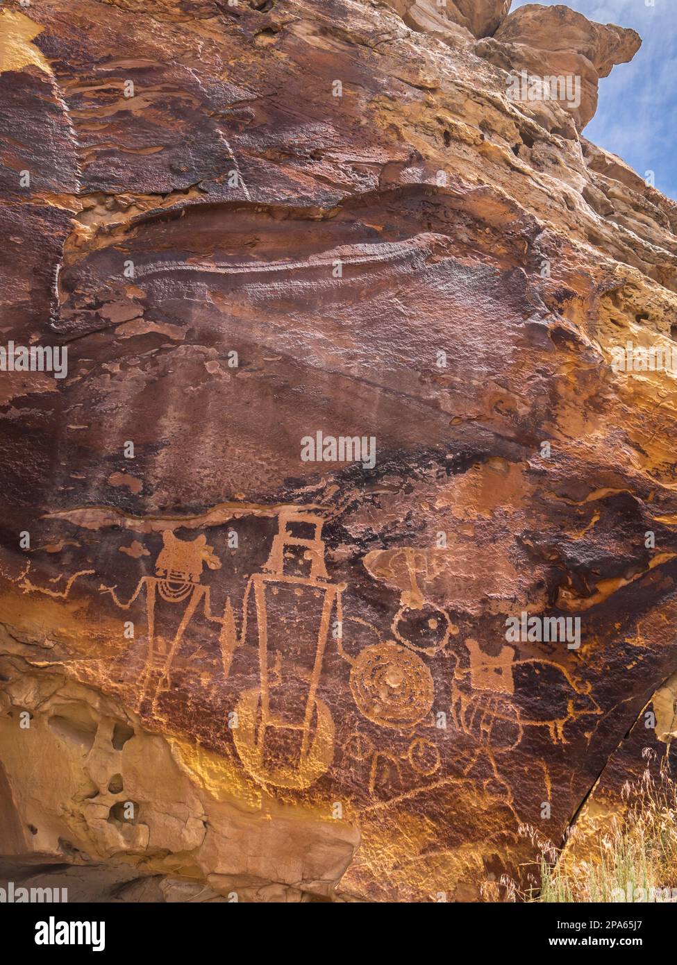 Pétroglyphes, près de McKee Springs, Island Park Road, Dinosaur National Monument, Jensen, Utah. Banque D'Images