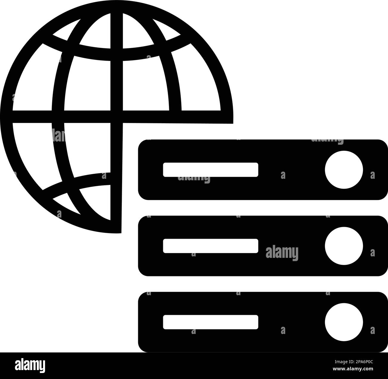 Web, icône de serveur. EPS vectoriel de style plat utilisé dans les infographies, la conception Web, les présentations et sur les documents imprimés. Illustration de Vecteur