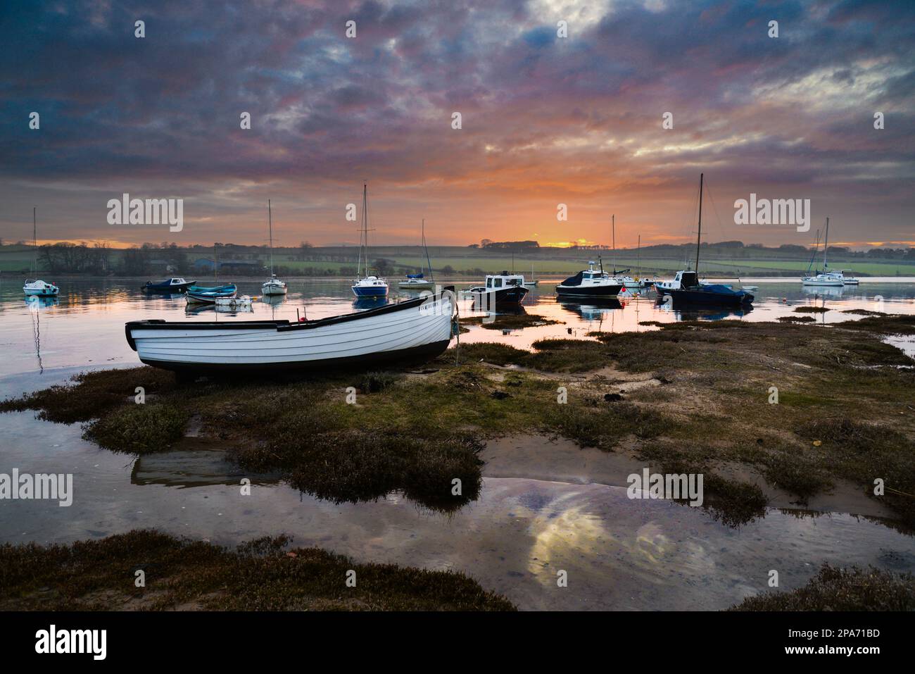 L'estuaire de l'ALN, Alnmouth, Northumberland, Angleterre, Royaume-Uni Banque D'Images