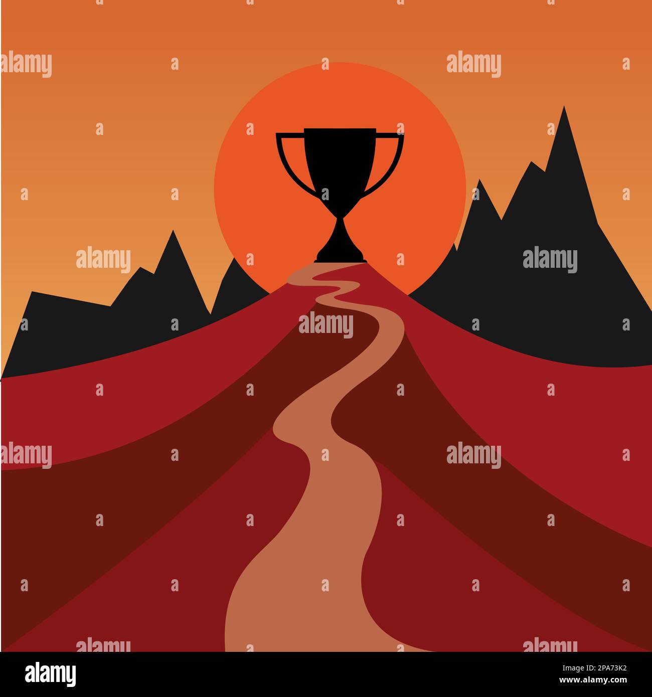 Chemin vers le sommet de la montagne Banque d'images vectorielles - Alamy