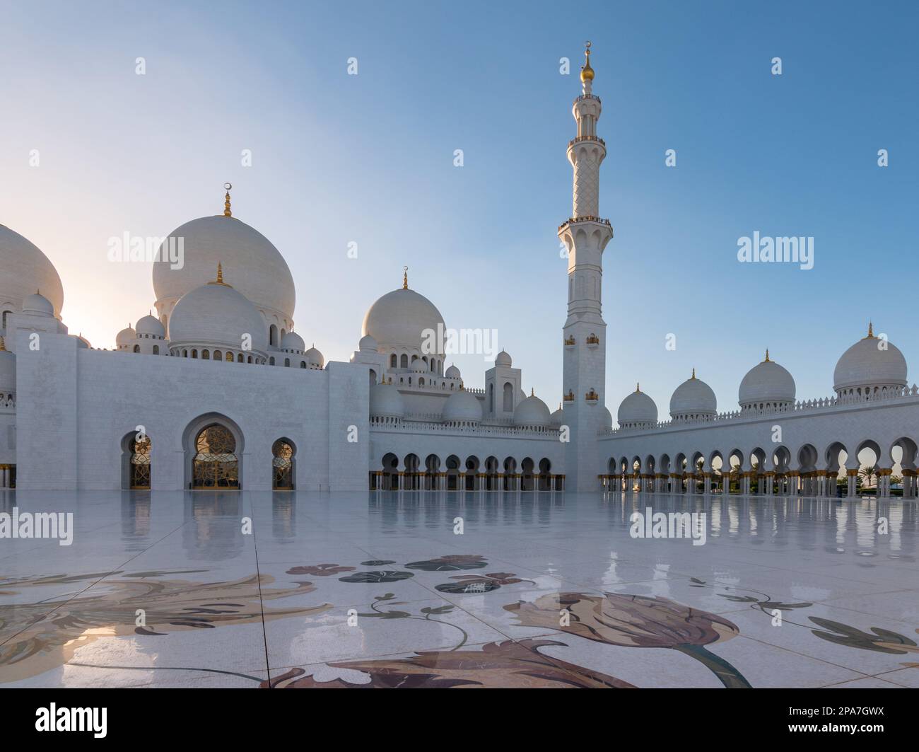 Architecture de la Grande Mosquée Sheikh Zayed. Banque D'Images