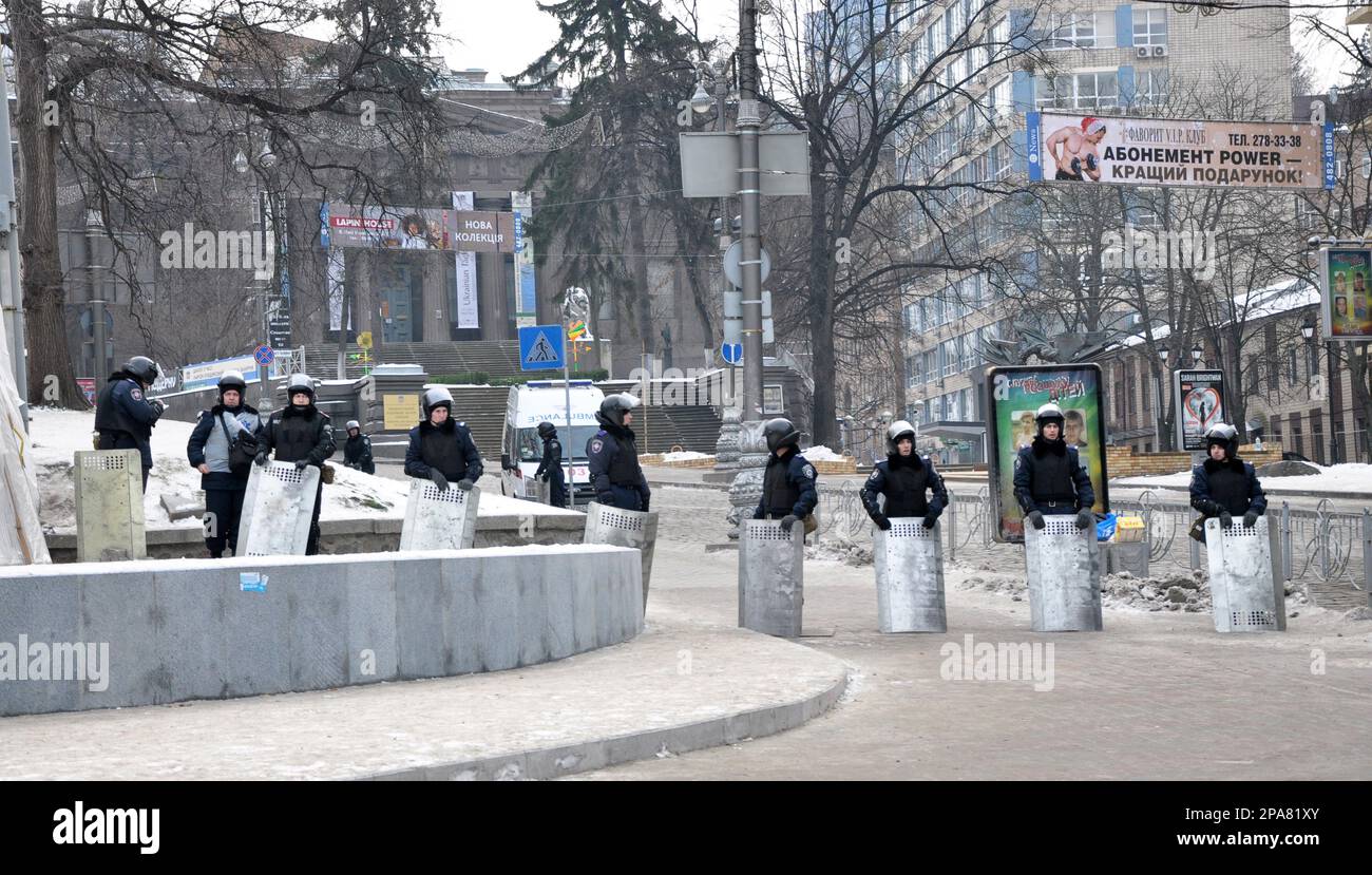 Kiev - Ukraine - 15 décembre 2013. Les événements de la Révolution de la dignité sur l'Euromaidan dans la capitale de l'Ukraine, Kiev, en 2013 Banque D'Images