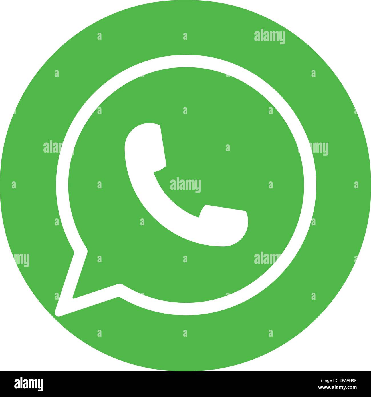 Icône de messagerie du logo WhatsApp. Logotype réaliste des médias sociaux. bouton de l'application wha sur fond transparent. Illustration de Vecteur