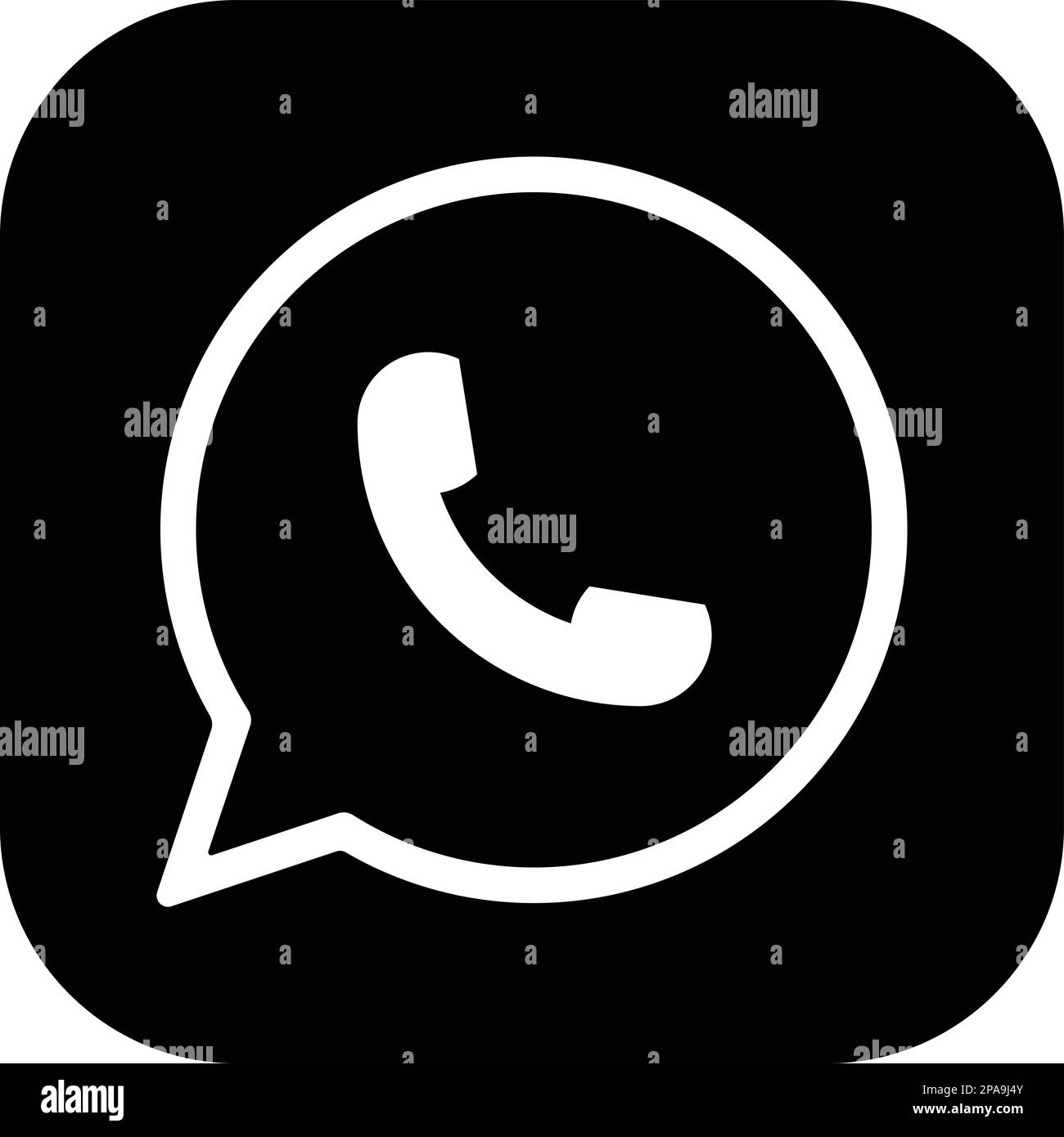 Icône de messagerie du logo WhatsApp. Logotype réaliste des médias sociaux. bouton de l'application wha sur fond transparent. Illustration de Vecteur