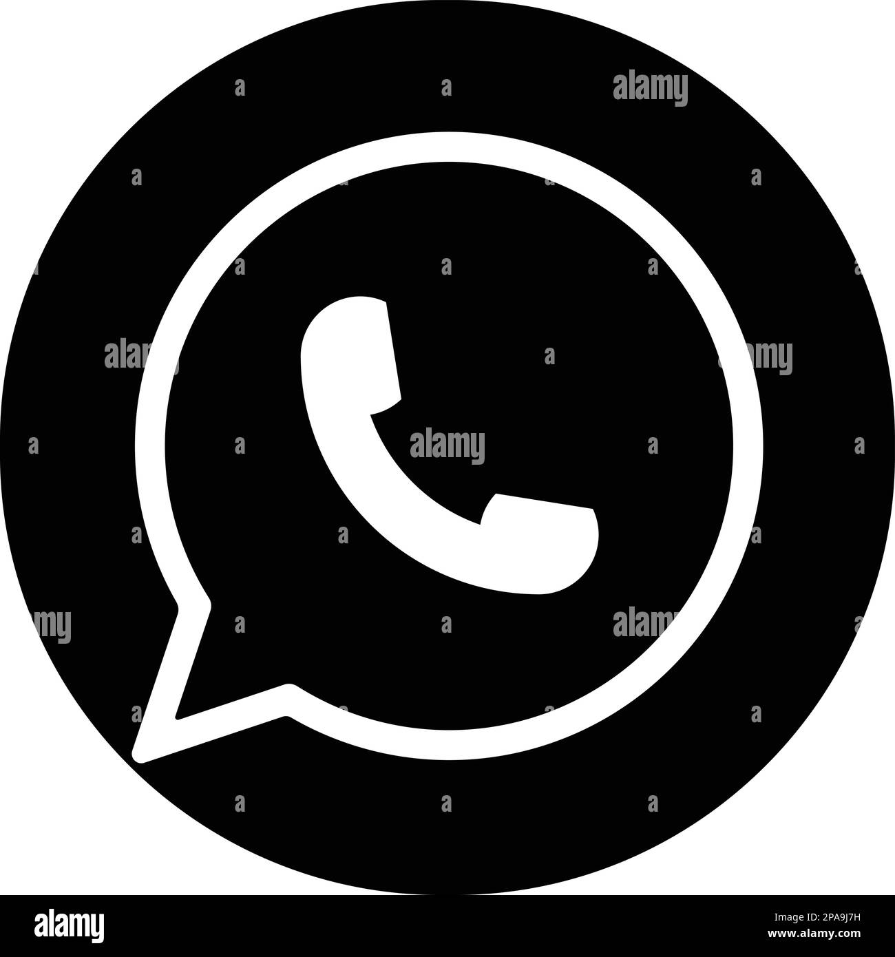 Icône de messagerie du logo WhatsApp. Logotype réaliste des médias sociaux. bouton de l'application wha sur fond transparent. Illustration de Vecteur