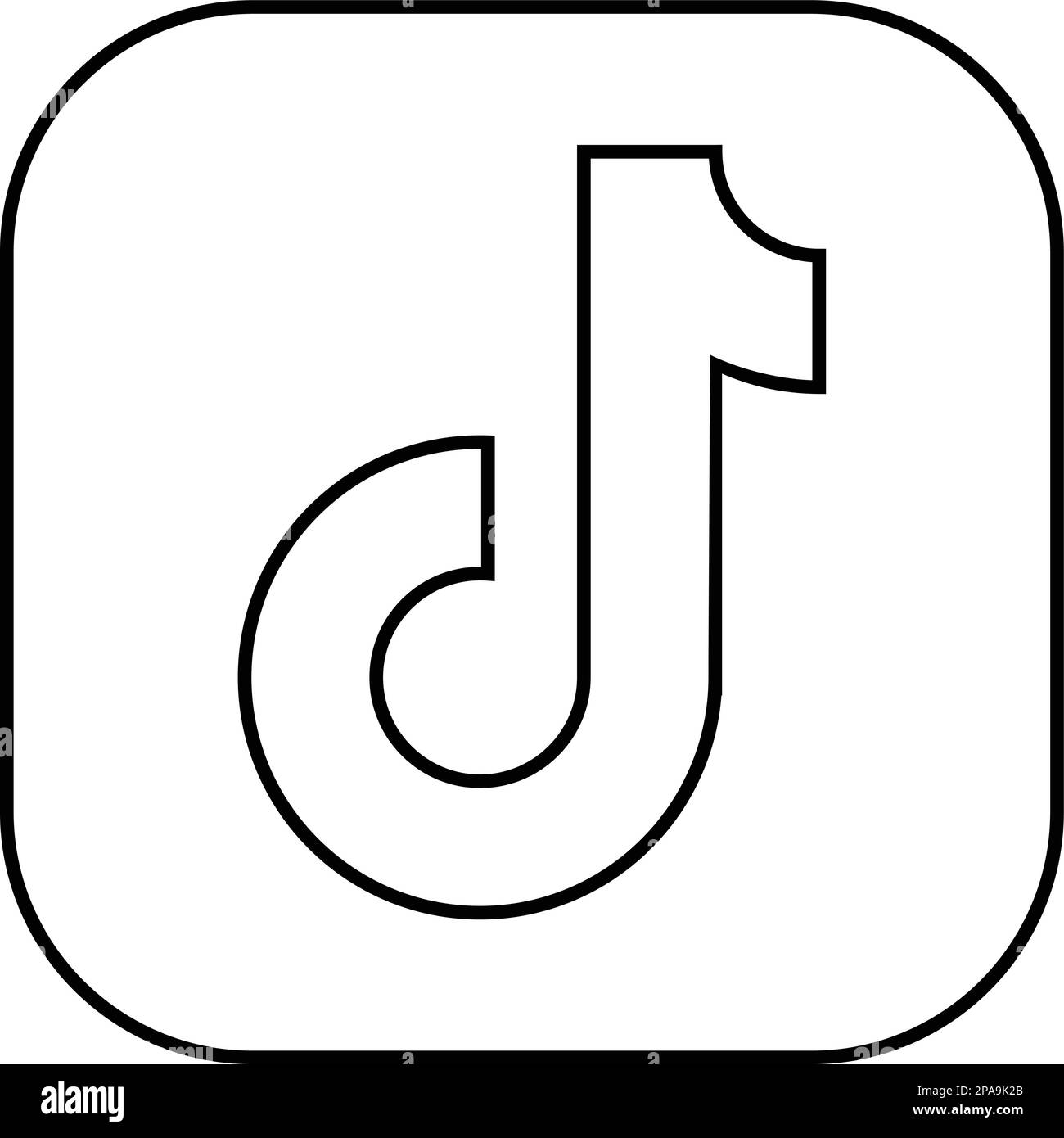 Logo Tiktok. Logotype d'icône de médias sociaux réaliste. Modèle d ...