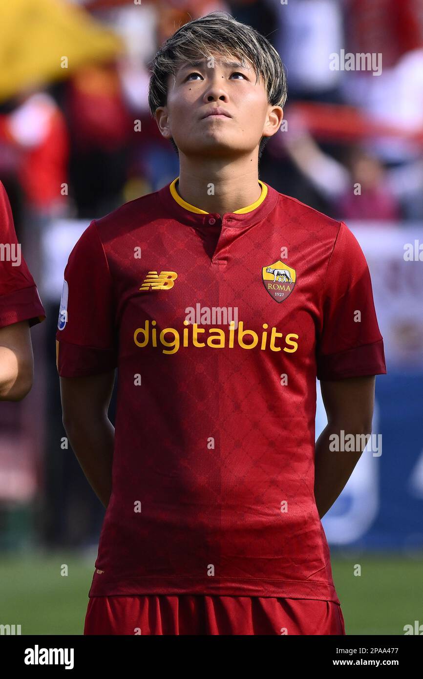 Rome, Italie. 11th mars 2023. Moeka Minami d'AS Roma femmes pendant la demi-finale deuxième jambe de la Coppa Italia FS Italiane entre A.S. Femmes roms et A.C. Les femmes de Milan au stade Tre Fontane sur 11 mars 2023 à Rome. Crédit : Agence photo indépendante/Alamy Live News Banque D'Images