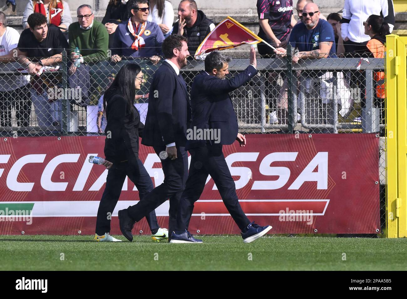 Rome, Italie. 11th mars 2023. Alessandro Spugna de AS Roma femmes pendant la demi-finale deuxième jambe de la Coppa Italia FS Italiane entre A.S. Femmes roms et A.C. Les femmes de Milan au stade Tre Fontane sur 11 mars 2023 à Rome. Crédit : Agence photo indépendante/Alamy Live News Banque D'Images