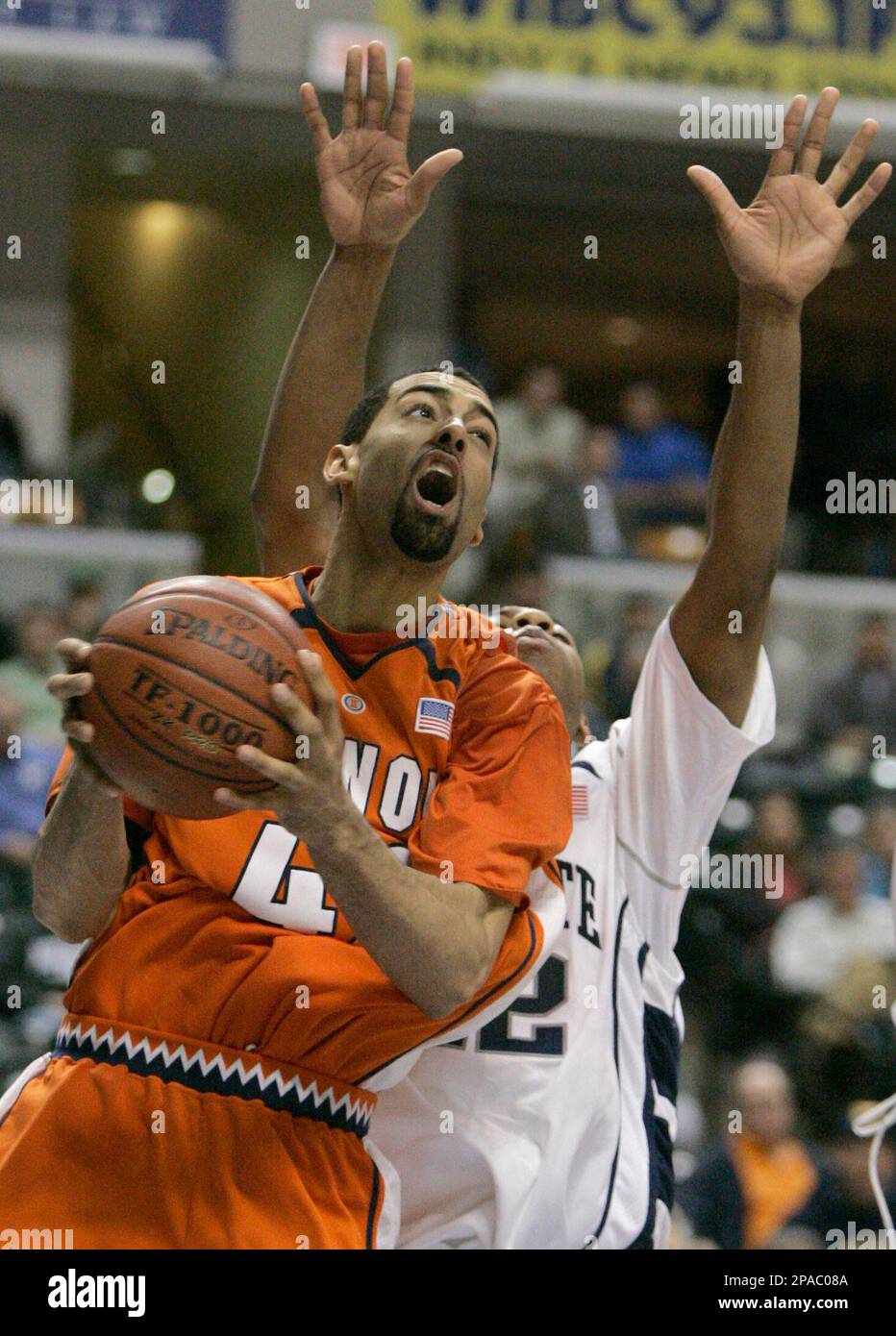 Illinois forward Brian Randle (42) goes up for a shot against Penn