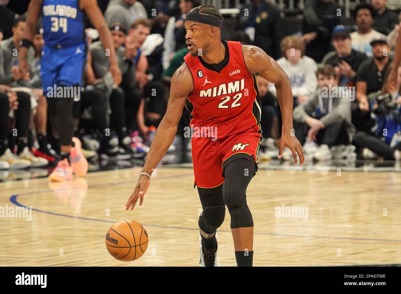 Orlando, Floride, États-Unis, 11 mars 2023, Miami Heat forward Jimmy Butler #22 pendant le match à l'Amway Center. (Crédit photo : Marty Jean-Louis/Alay Live News Banque D'Images