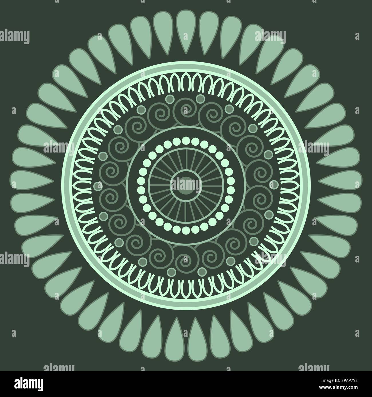 Motif fleuri ornemental Mandala Vector Design, Mandala motif Wedding Decoration Doodle Round Design Banque D'Images