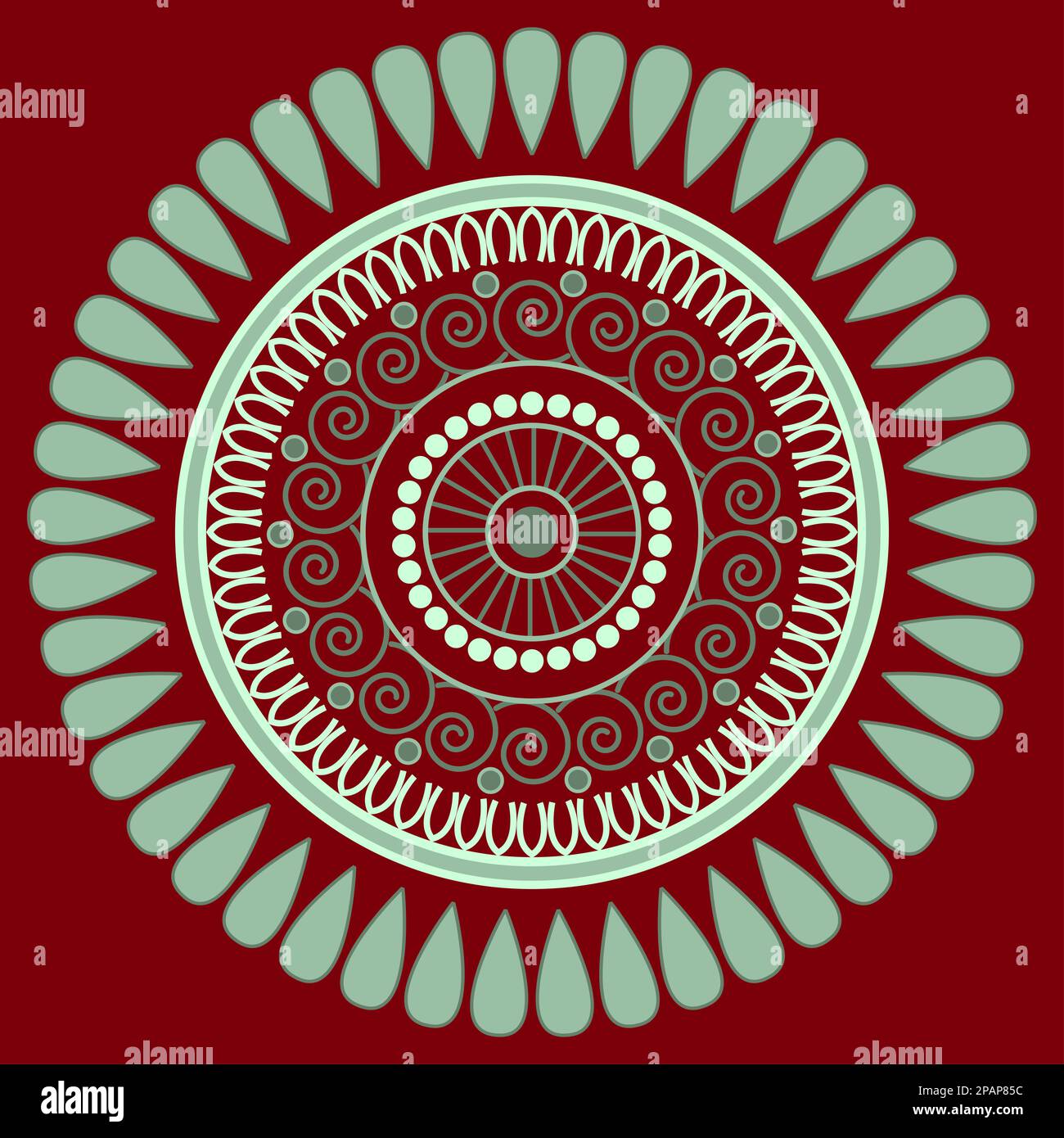 Motif fleuri ornemental Mandala Vector Design, Mandala motif Wedding Decoration Doodle Round Design Banque D'Images