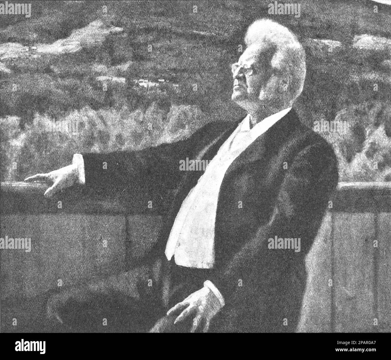 Bjornson Bjornstjerne sur la terrasse de sa maison. Photo de 1910. Banque D'Images