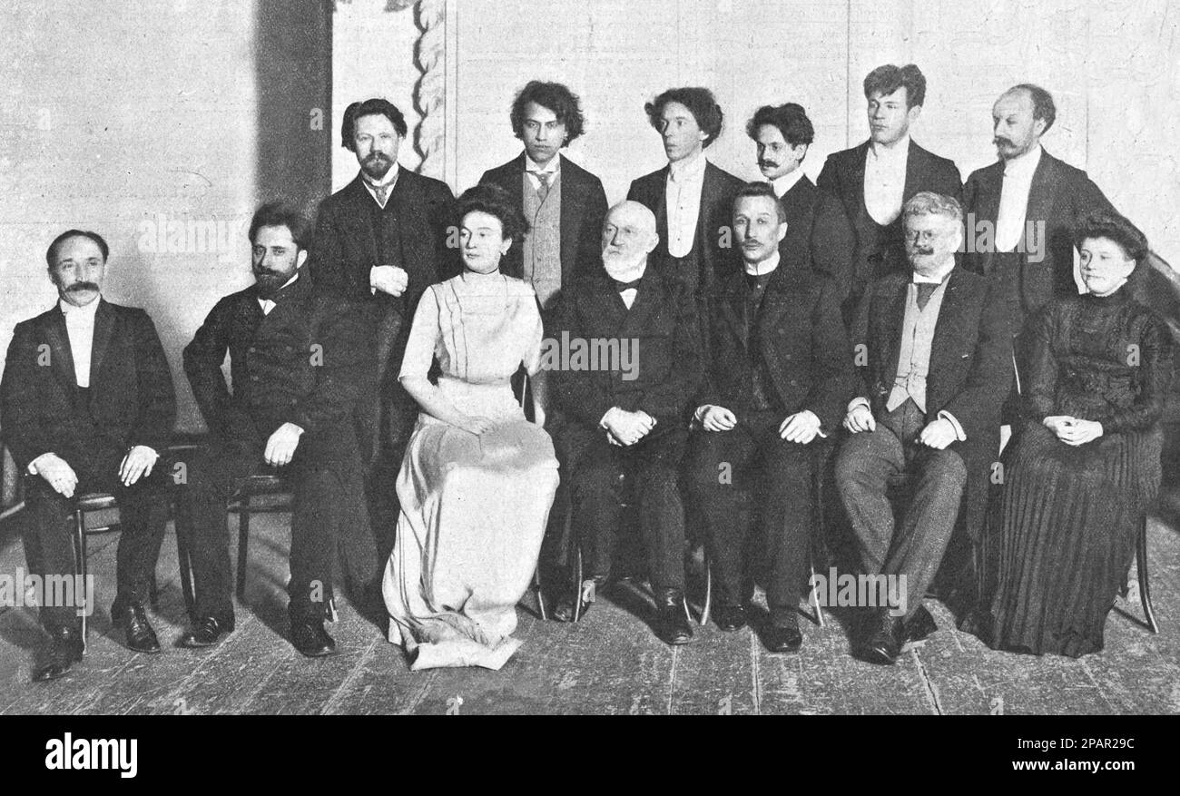 Participants au Concours pour violonistes diplômés du Conservatoire de Moscou. Photo de 1910. Banque D'Images