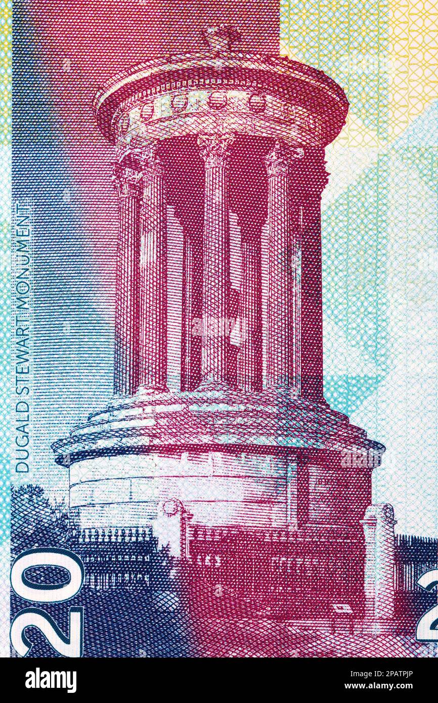 Dugald Stewart Monument à Édimbourg de Scottish Money Banque D'Images