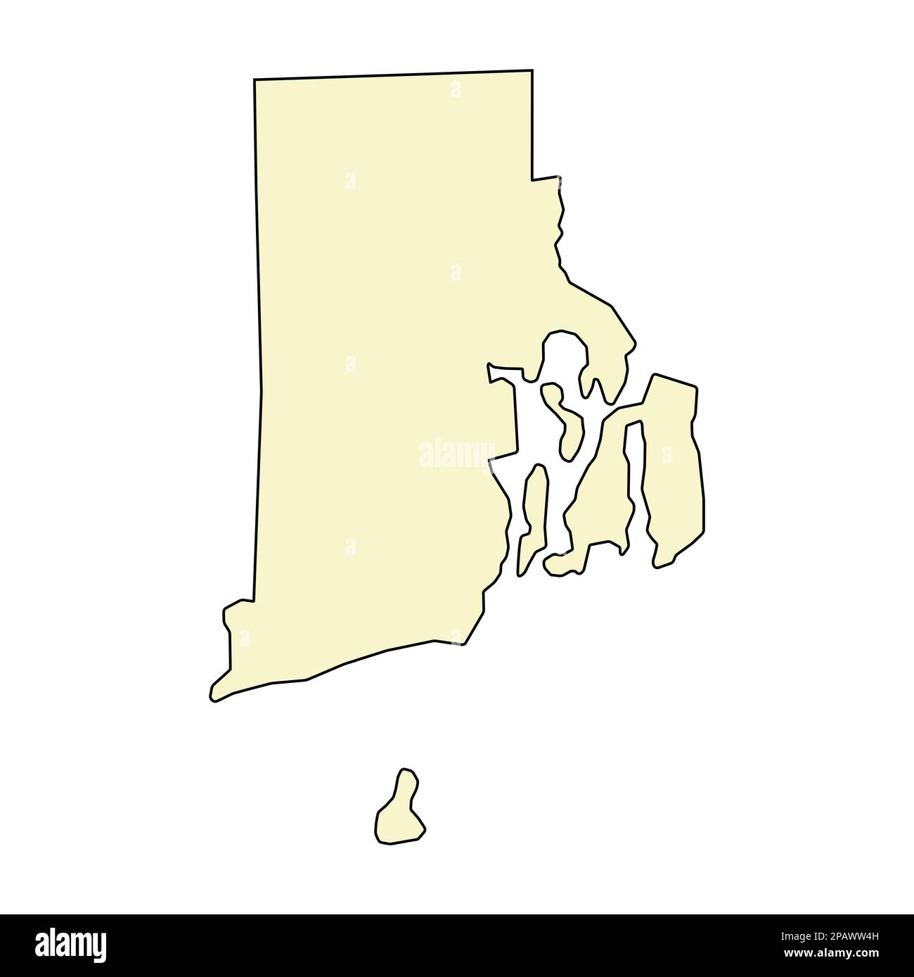 Forme de la carte du Rhode Island, états-unis d'amérique. Illustration vectorielle de symbole de concept plat . Illustration de Vecteur