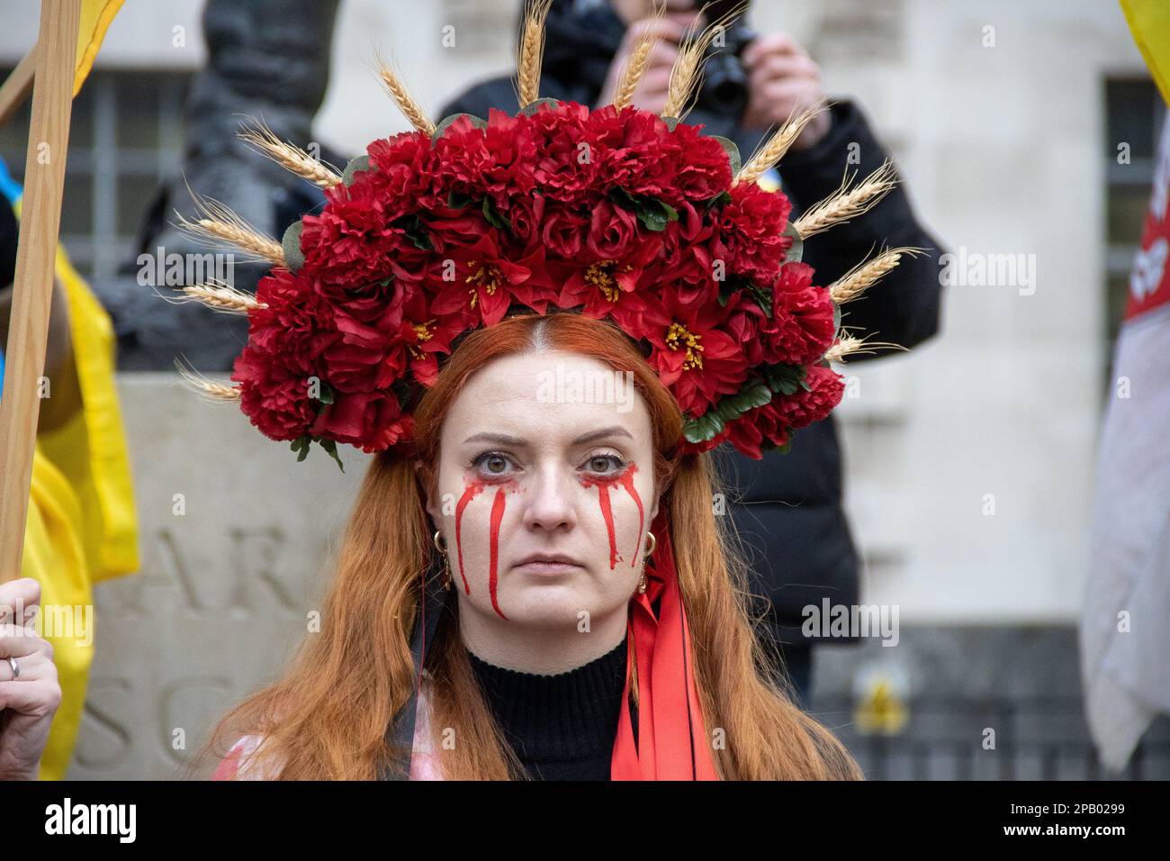 Londres, Royaume-Uni - 11 mars 2023 : des dizaines d'Ukraniens et de Britanniques se sont rassemblés pour protester en demandant au gouvernement britannique de soutenir les Ukraniens avec davantage d'armes et d'armes. Credit: Sinai Noor/Alay Live News Banque D'Images