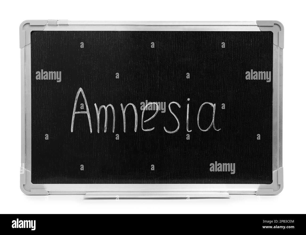 Tableau noir avec le mot Amnesia sur fond blanc Banque D'Images