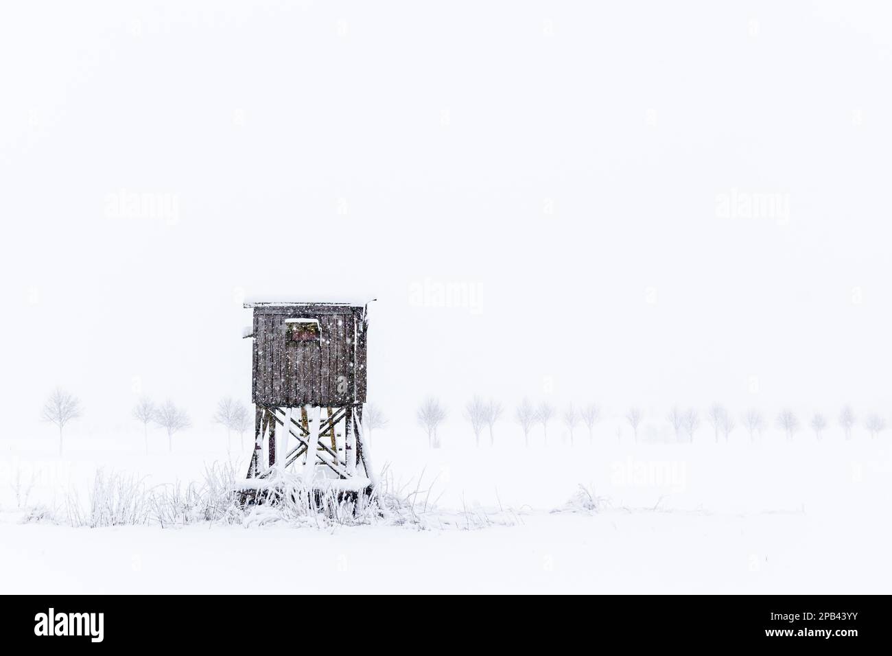 Siège surélevé en paysage hivernal Banque D'Images