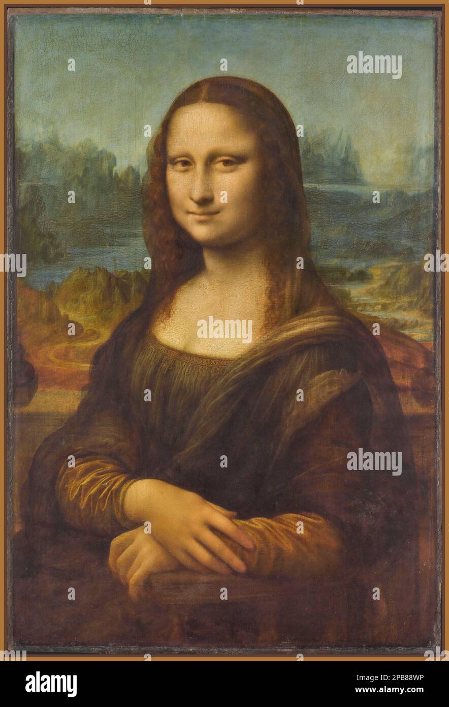 Mona Lisa peinture Leonardo da Vinci Musée du Louvre Paris France MONA LISA Portrait de Lisa Gherardini, épouse de Francesco del Giocondo, Monna Lisa, la Gioconda ou la Jocond Lisa del Giocondo Date entre 1503 et 1516 huile sur bois de peuplier Banque D'Images