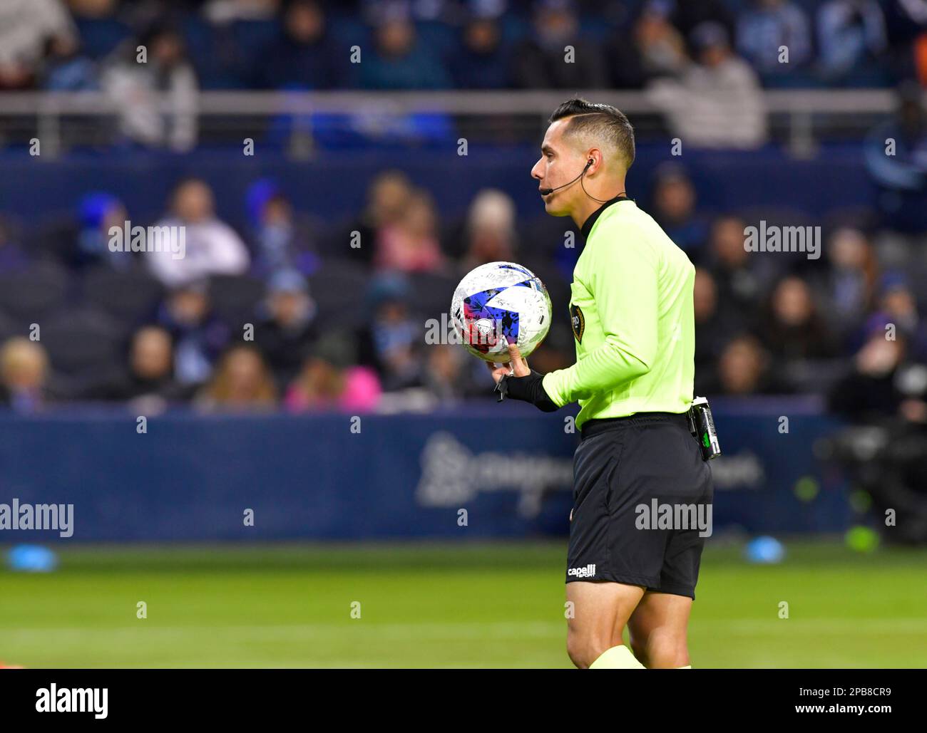 Kansas City, États-Unis. 16th novembre 2022. Arbitre Armando Villarreal. Le KC sportif a accueilli la Galaxy dans une grande ligue de football sur 11 mars 2023 au stade Children's Mercy Park à Kansas City, Kansas, États-Unis. Photo par Tim Vizer/Sipa USA crédit: SIPA USA/Alay Live News Banque D'Images