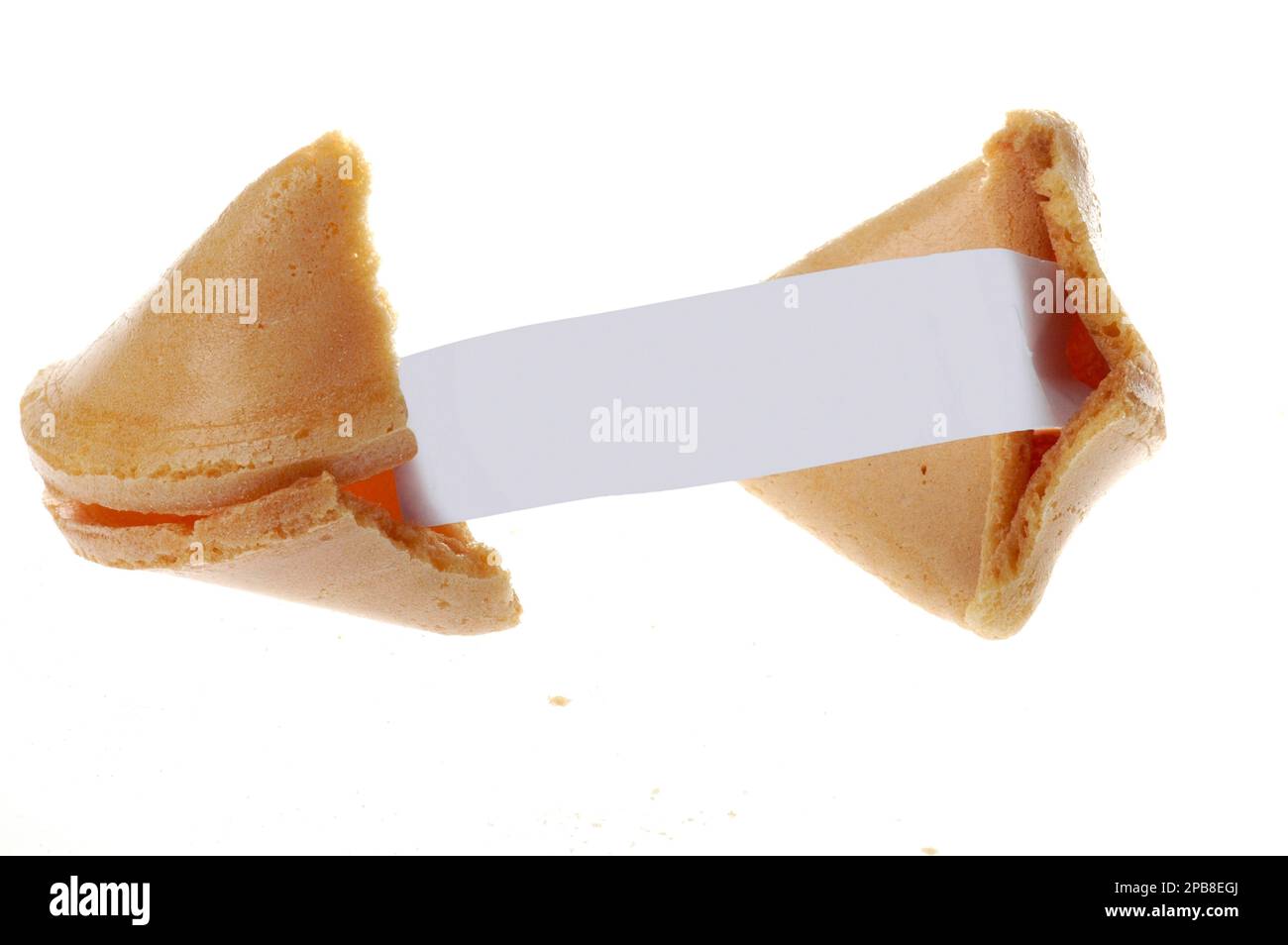 Un cookie de fortune avec papier vierge pour le message à ajouter avec du texte Banque D'Images