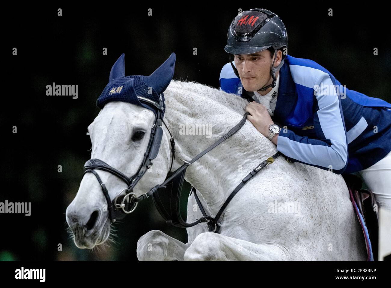 DEN Bosch - Olivier Philippaerts (bel) sur H&M Légende de l'amour en action pendant le saut de la coupe du monde, pendant le spectacle équestre en salle des maîtres hollandais. ANP SANDER KONING pays-bas - belgique sortie Banque D'Images