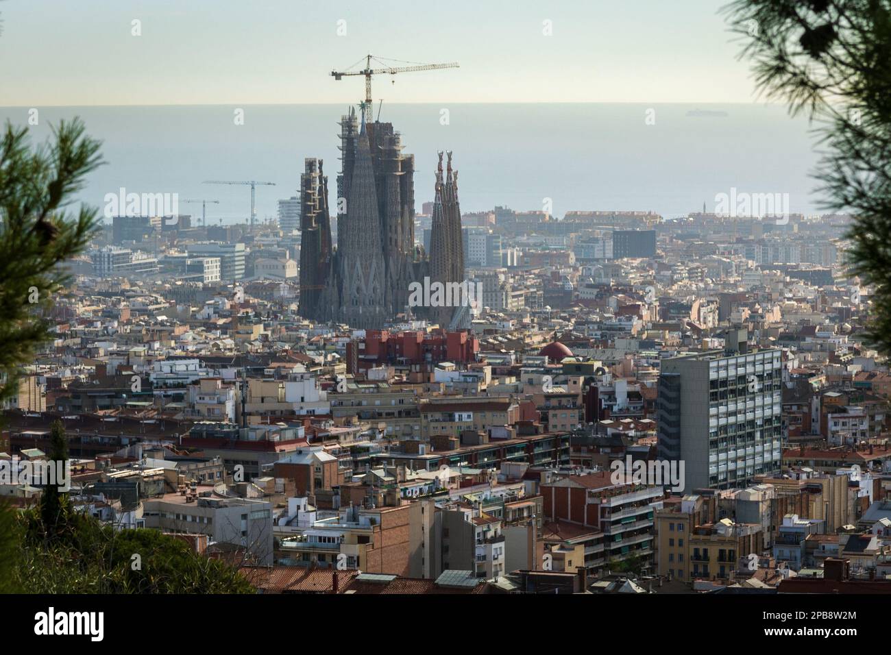 Barcellona - la Sagrada Familia dall' alto Banque D'Images