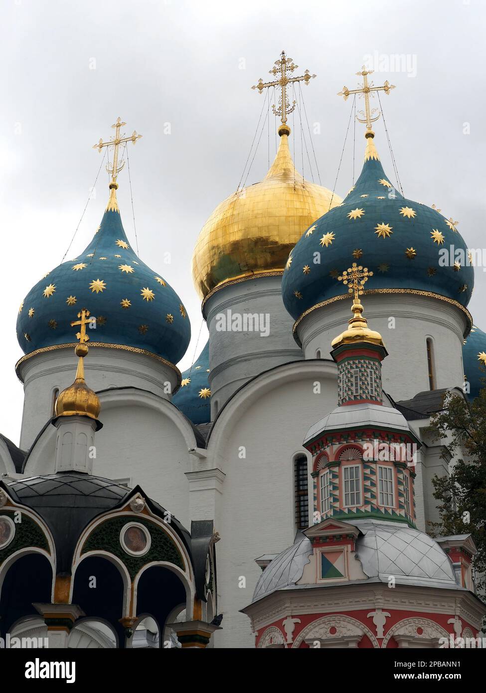 Cathédrale de l'Assomption de la Sainte Vierge Marie, Trinité Lavra de Saint Sergius, monastère russe, Sergiyev Posad, Russie, site du patrimoine mondial Banque D'Images