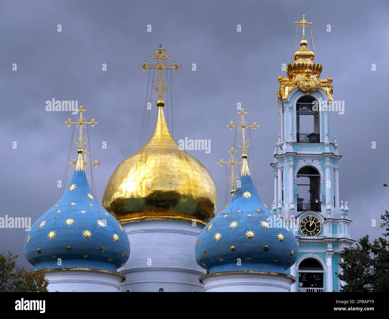 Cathédrale de l'Assomption de la Sainte Vierge Marie, Trinité Lavra de Saint Sergius, monastère russe, Sergiyev Posad, Russie, site du patrimoine mondial Banque D'Images