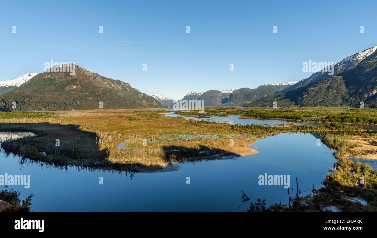 Vallée de l'Ibanez, près de Mirador Confluencia, Patagonie, Chili Banque D'Images