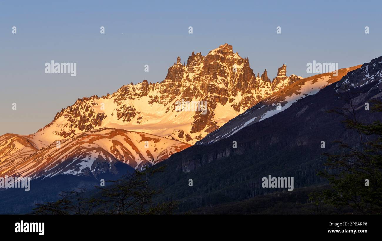 Cerro Castillo de Mirador Cerro Castillo, Carretera Austral, Patagonie Banque D'Images