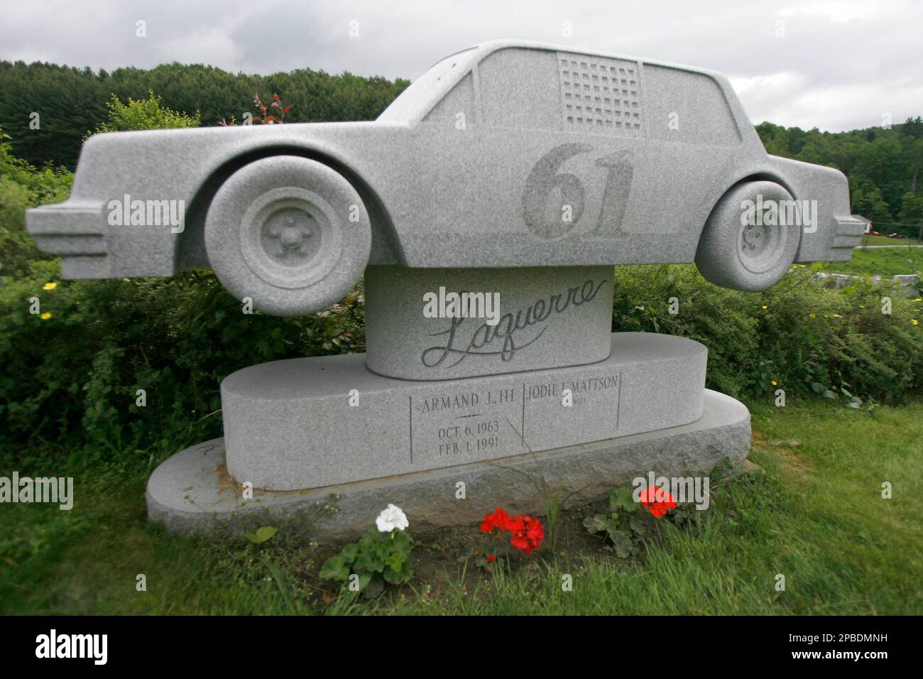 ** ADVANCE FOR SUNDAY JUNE 17 **A gravestone in the shape of a race car