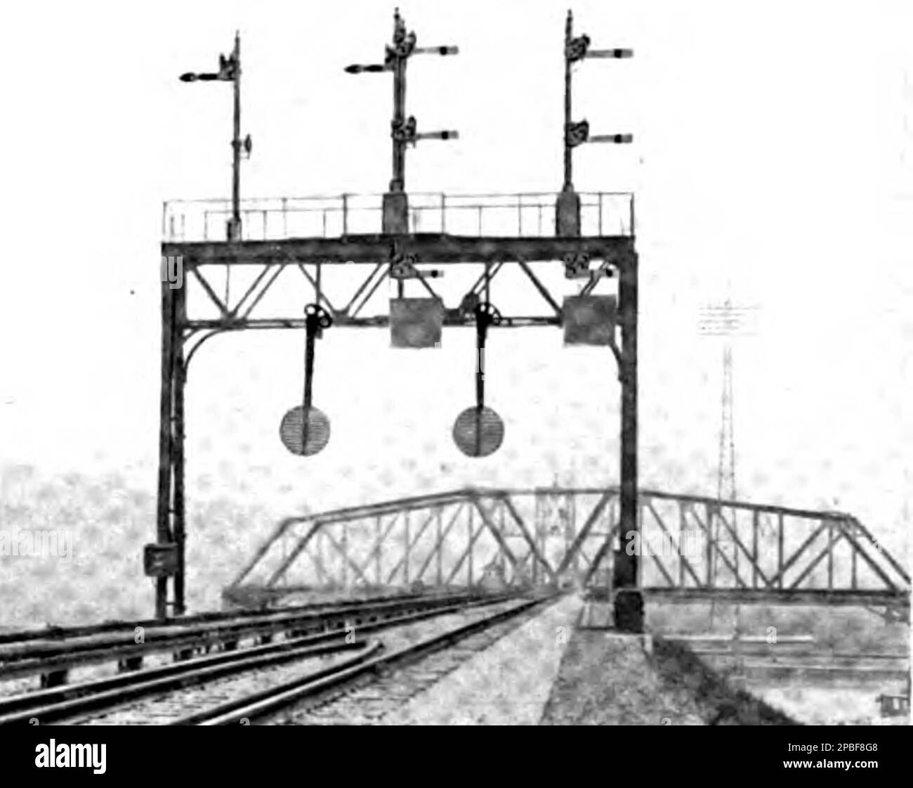 Vue des signaux ferroviaires du tableau de bord Banque D'Images