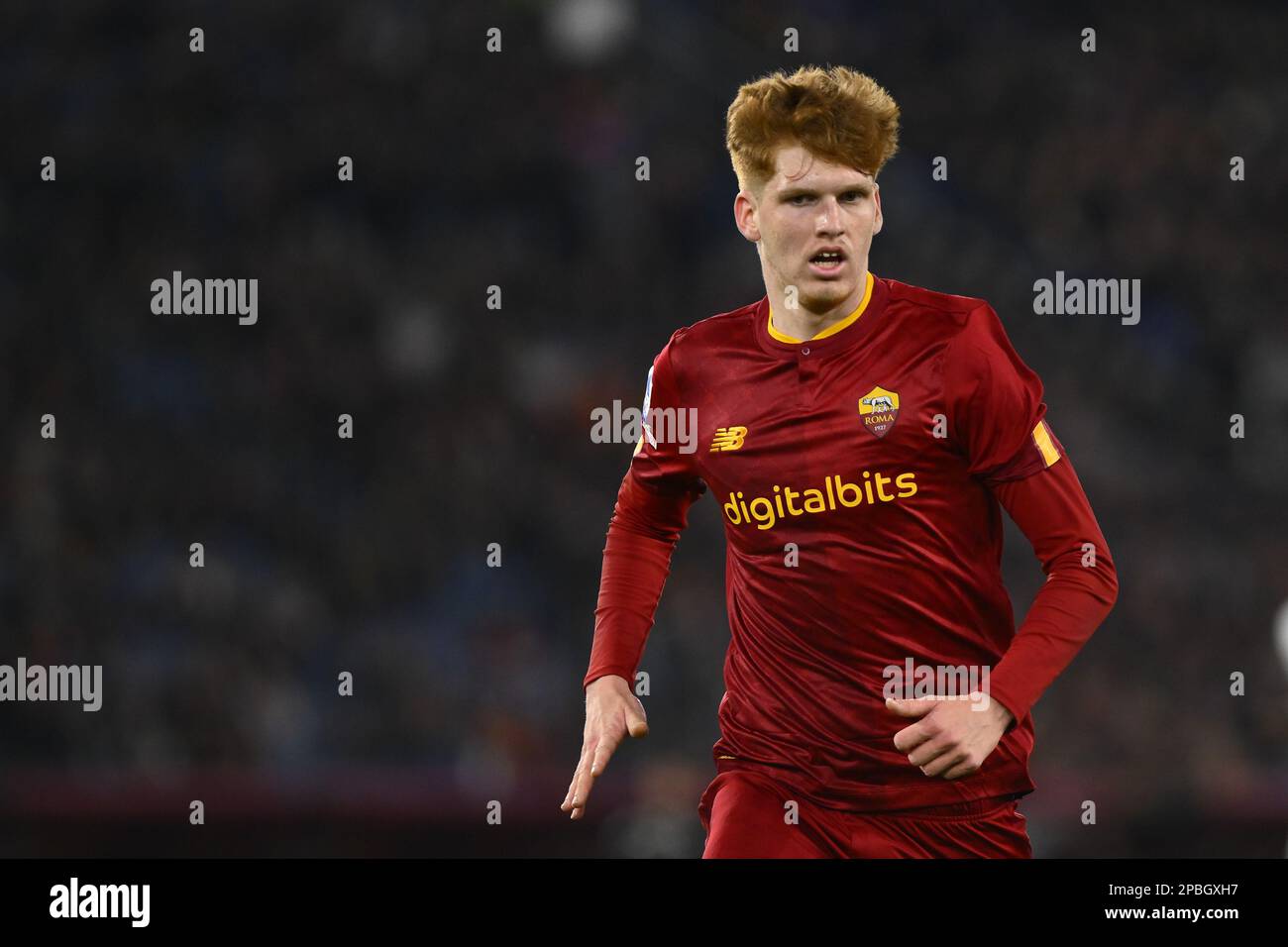 Jordan Majchrzak de A.S. Roma pendant les 26th jours de la série A Championship entre A.S. Roma contre États-Unis Sassuolo sur 12 mars 2023 au Stadio Olimpico, Rome, Italie. Banque D'Images