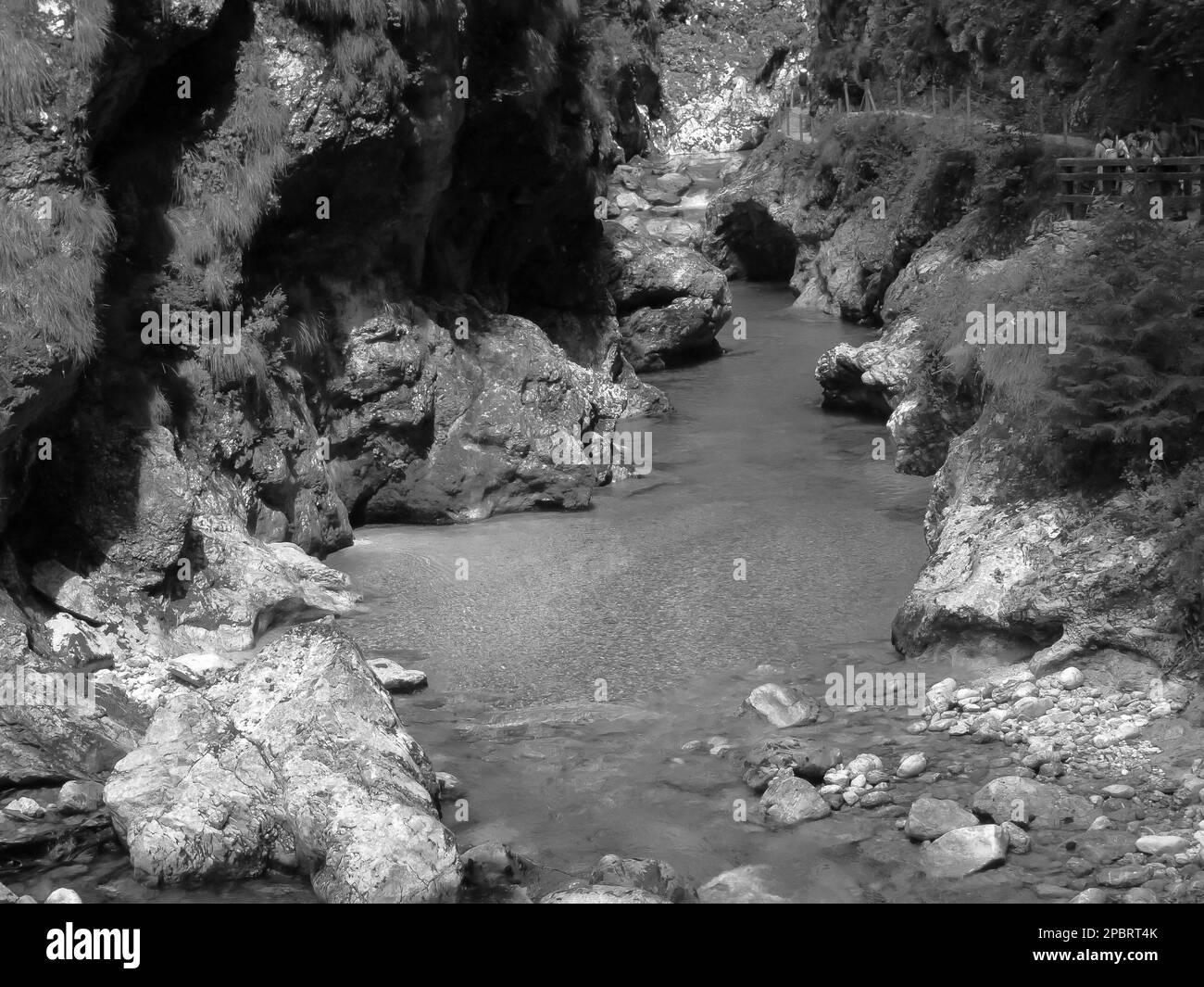 Vue sur le célèbre canyon de tolmin à Slowenia Banque D'Images