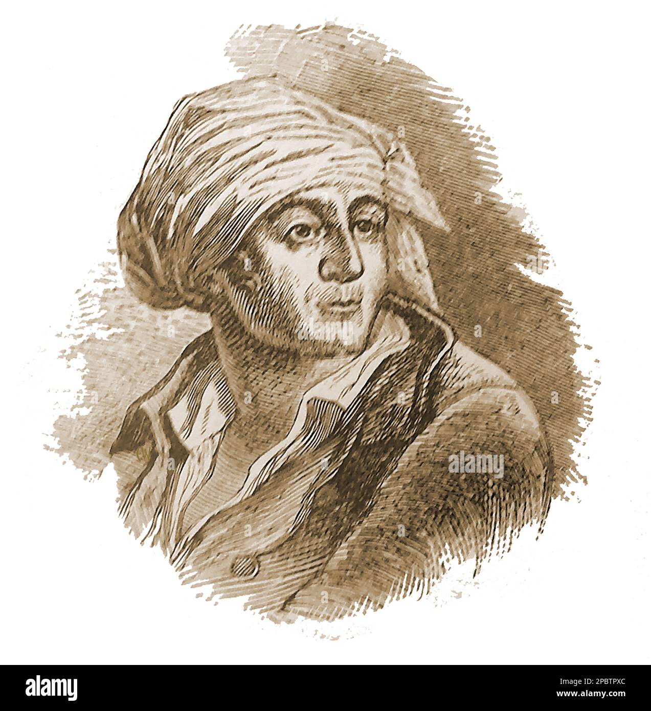 Un vieux portrait gravé du révolutionnaire français Jean Paul Marat (1743 – 1793).Marat faisait partie de la direction de la commune de Paris de la section Cordeliers et devint un chef du mouvement de la Révolution en 1789 . Il est né à Boudry, en Prusse (aujourd'hui la Suisse) et a passé un certain temps à Newcastle sur Tyne, en Angleterre-- une gravure ancienne portrait du révolutionnaire français Jean Paul Marat (1743 – 1793). Marat fait partie de la direction de la commune de Paris de la section des Cordeliers et est revenu un chef de file du mouvement de la révolution en 1789. Banque D'Images