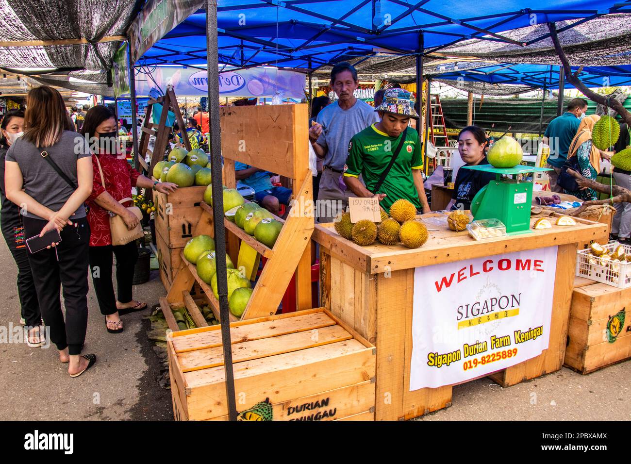 Marché agricole de Keningau Sabah Bornéo Malaisie Banque D'Images