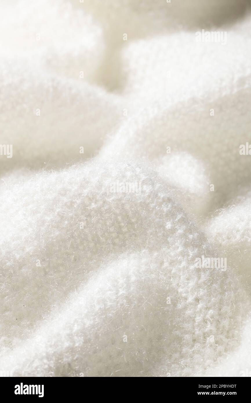 Tissu blanc doux et doux, tissu chaud en gros plan Banque D'Images