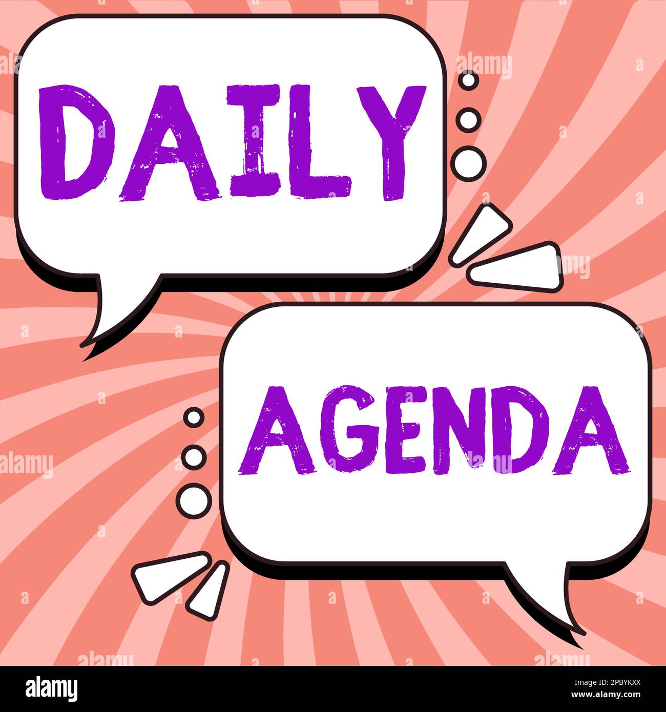 Légende présentant l'agenda quotidien. La liste de choses à faire doit être  discutée quotidiennement ou lors d'une réunion importante officielle Photo  Stock - Alamy