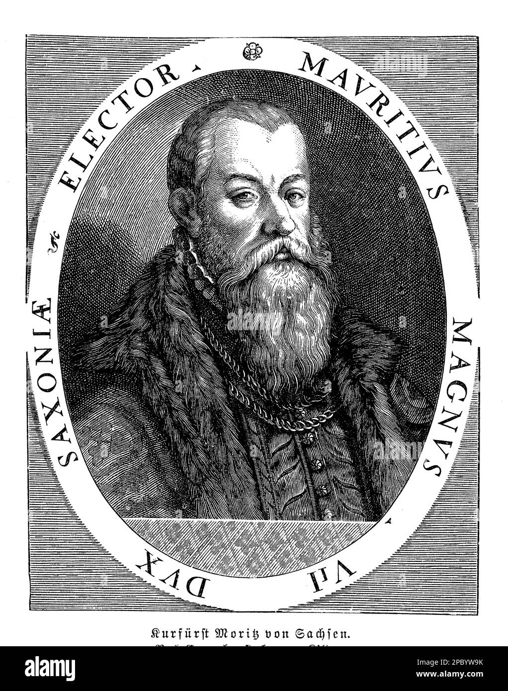 Kurürst Moritz von Sachsen était un prince allemand de 16th ans et un chef militaire qui a joué un rôle important dans la réforme protestante. Il a changé de camp pendant la guerre de Schmalkaldic, en battant ses anciens alliés, et a gagné le contrôle de l'électorat de Saxe. Banque D'Images