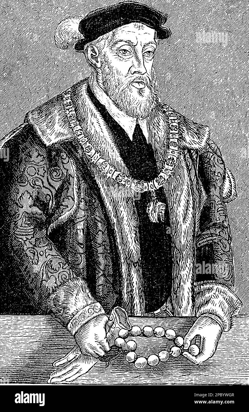 Le Saint empereur romain nommé Charles V a joué un rôle important dans l'histoire européenne au cours du 16th siècle. Banque D'Images