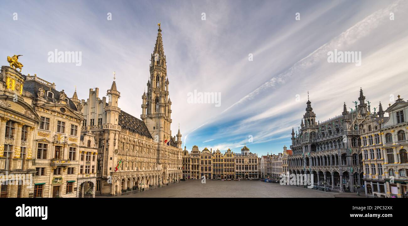 Bruxelles Belgique, panorama de la ville sur la place de la Grand-place Banque D'Images