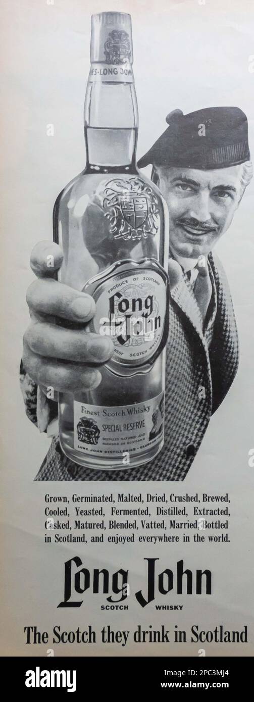 Long John Scotch publicité dans le magazine Life 15 juin 1964 Banque D'Images