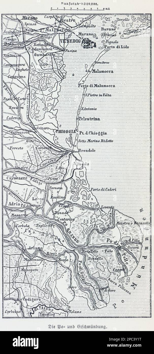 Plan de la ville de Venise et de ses environs, Venise, Italie du Nord, Europe du Sud Banque D'Images