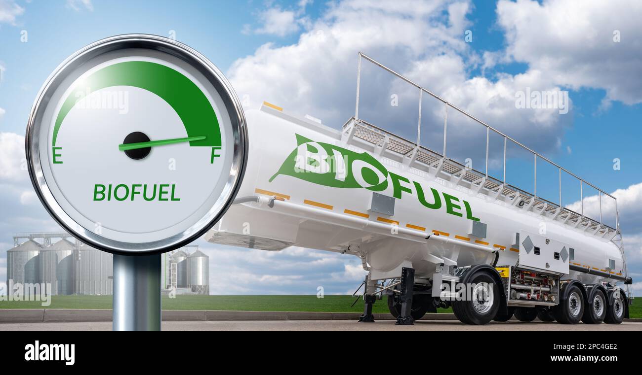 Concept de décarbonisation du biocarburant neutre en carbone Banque D'Images