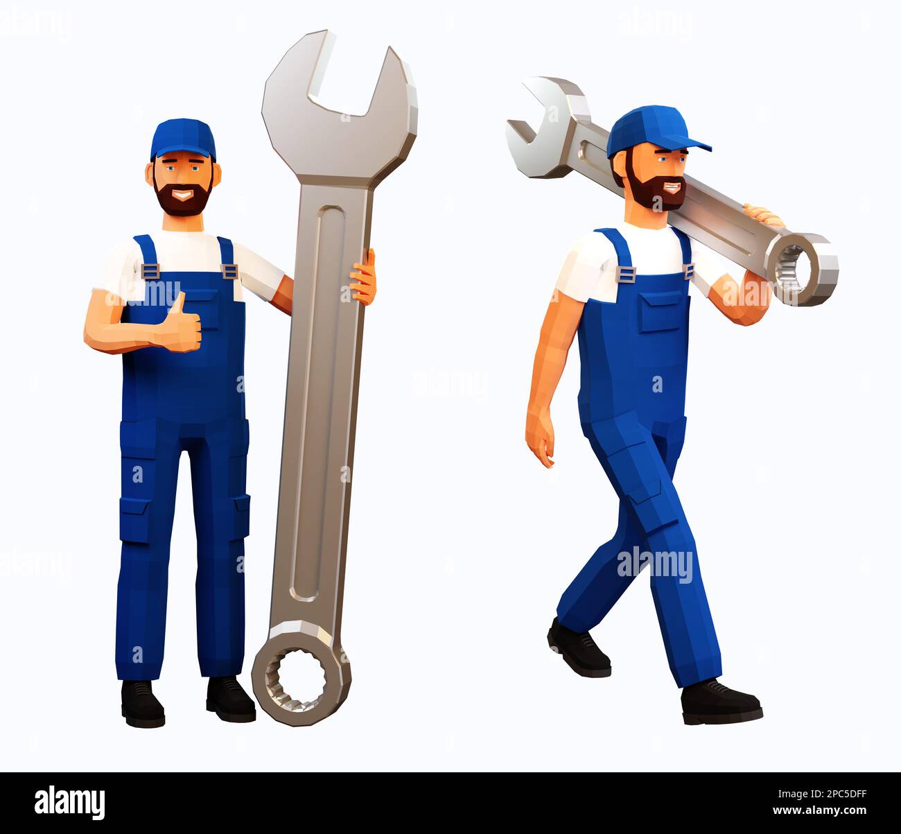 3d réparateur avec grosse clé Banque D'Images