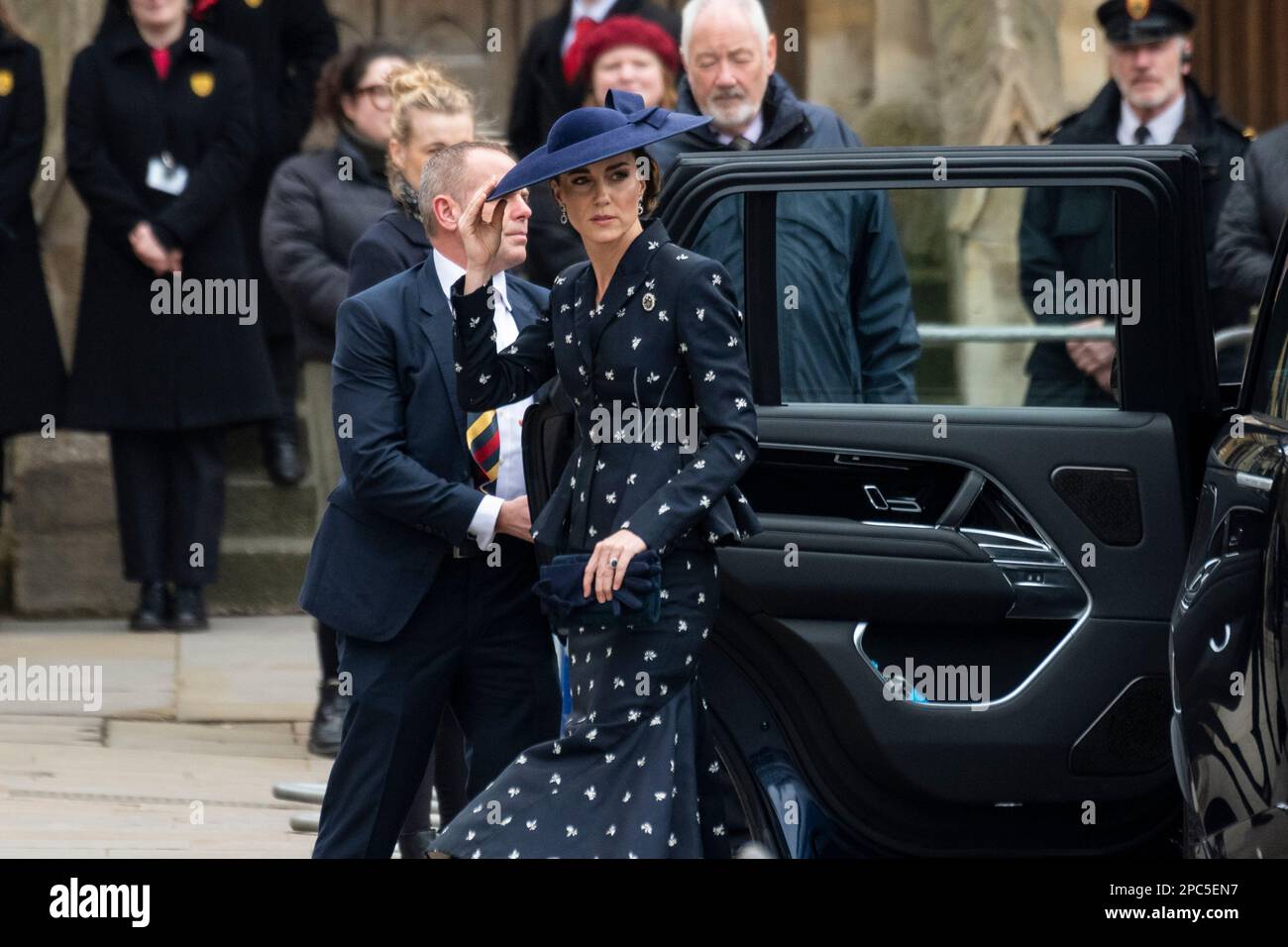 Londres, Royaume-Uni. 13 mars 2023. La princesse de Galles arrive au Commonwealth Service à l'abbaye de Westminster qui a lieu depuis 1972 et célèbre les peuples et les cultures des 54 nations du Commonwealth. C'est le premier service auquel assiste le roi Charles, après le décès de la reine Elizabeth II Credit: Stephen Chung / Alamy Live News Banque D'Images